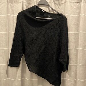 Wooden Ships Black Women's Poncho Sweater